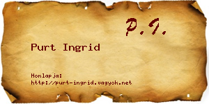 Purt Ingrid névjegykártya